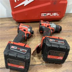 AS IS Milwaukee M18 FUEL 18V Lithium-Ion Brushless Cordless Hammer Drill and Impact Driver Combo Kit (2-Tool) with 2 Batteries