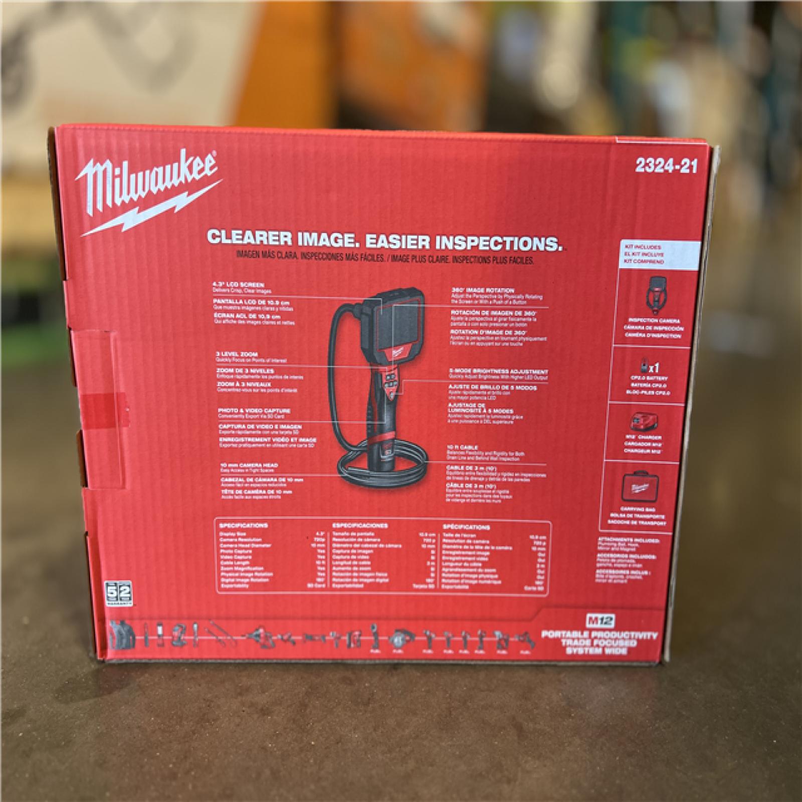 NEW! - Milwaukee M12 12V Lithium-Ion Corldless M-SPECTOR 360-Degree 10 ft. Inspection Camera Kit