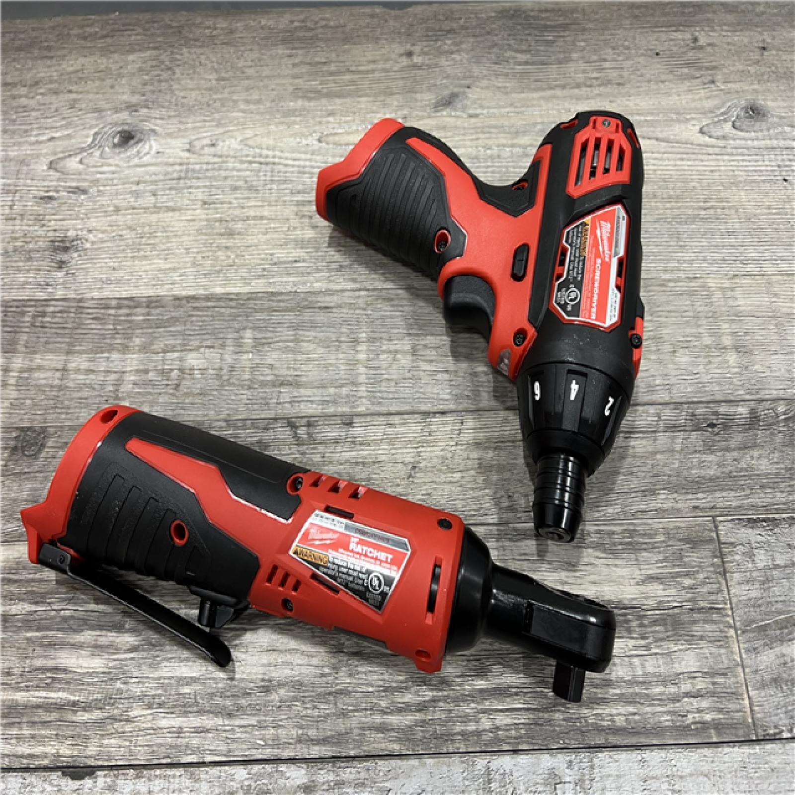 AS-IS Milwaukee M12 Brushed Cordless 3/8 in. Ratchet and Screwdriver (2-Tool) Combo Kit