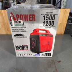 HOUSTON LOCATION - AS-IS 1500-Watt Recoil Start Gasoline Powered Ultra-Light Inverter Generator with 60cc OHV Engine and CO Sensor Shutdown