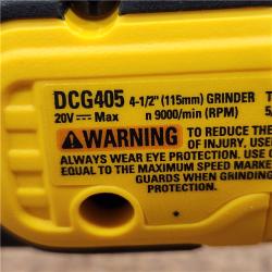 AS-IS DeWalt 20V MAX XR Cordless Brushless 4.5 in. Slide Switch Small Angle Grinder with Kickback Brake (Tool Only)