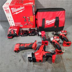 HOUSTON LOCATION - AS-IS (APPEARS LIKE NEW) M18 18V Lithium-Ion Cordless Combo Kit (5-Tool) with (2) Batteries, Charger and Tool Bag