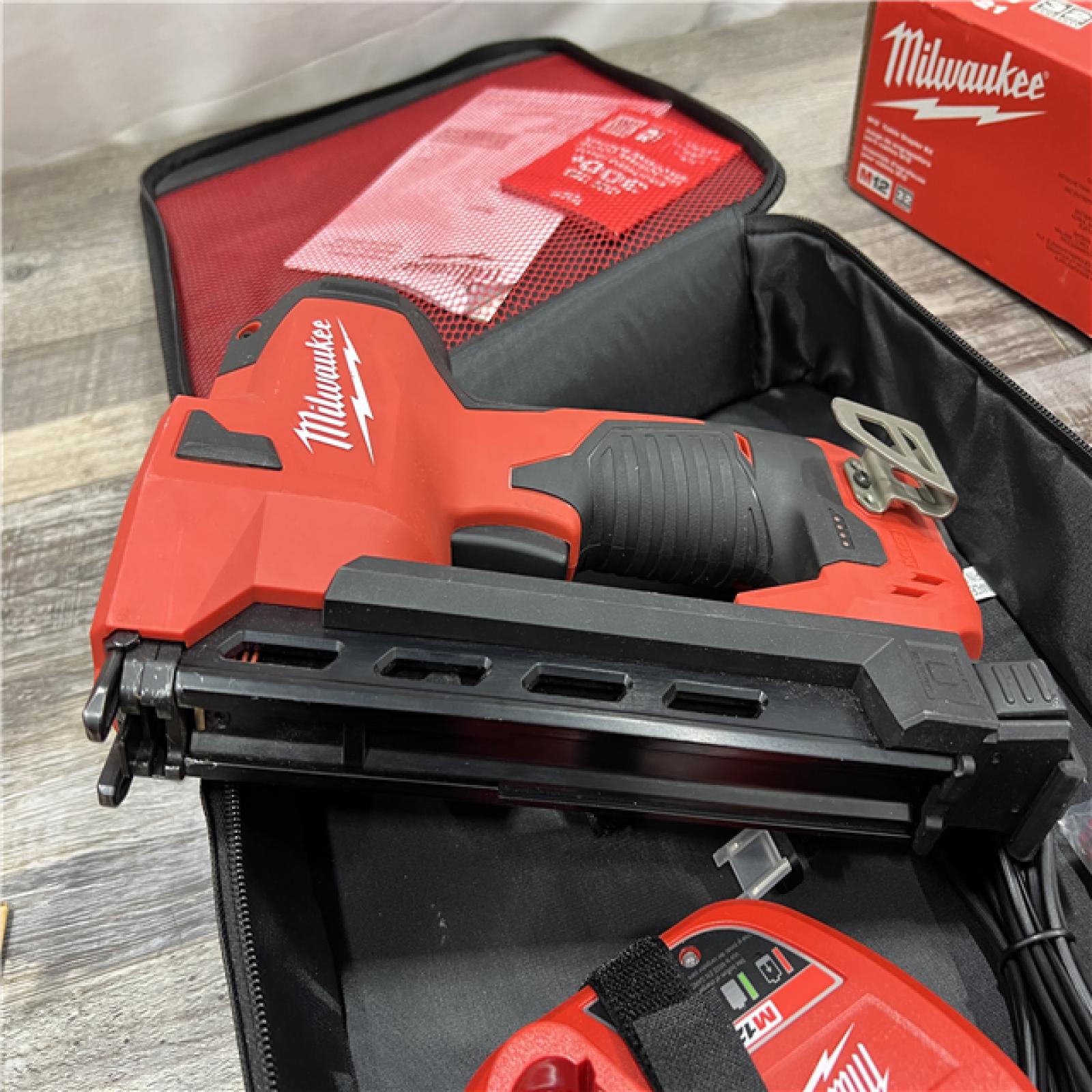 AS-IS Milwaukee Tool 2448-21 Lithium-Ion Cordless Cable Stapler Nailer Kit with 2.0Ah Battery  12-Volt