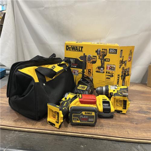 AS-IS DEWALT 20V MAX Cordless Brushless Hammer Drill/Driver 2 Tool Combo Kit with FLEXVOLT ADVANTAGE