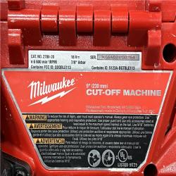 AS-IS Milwaukee 2786-20 M18 FUEL Lithium-Ion 9 in. Cut-Off Saw W/ ONE-KEY (Tool Only)