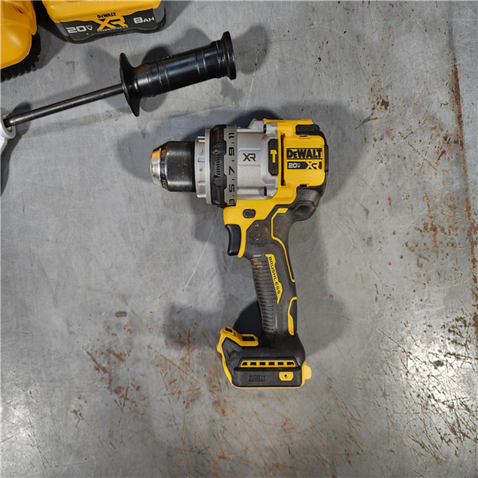 HOUSTON LOCATION - AS-IS DEWALT 20V XR Lithium-Ion Cordless Hammer Drill Kit with 8.0 Ah Battery, Charger and Kit Bag