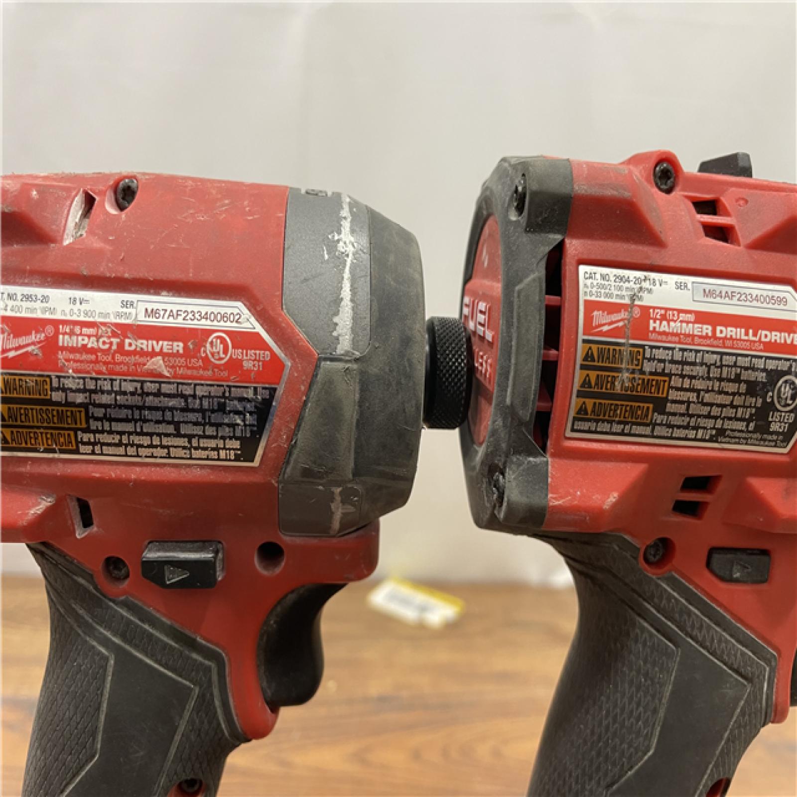 AS-IS MILWAUKEE  M18 FUEL 18V Lithium-Ion Brushless Cordless Hammer Drill and Impact Driver Combo Kit (2-Tool)