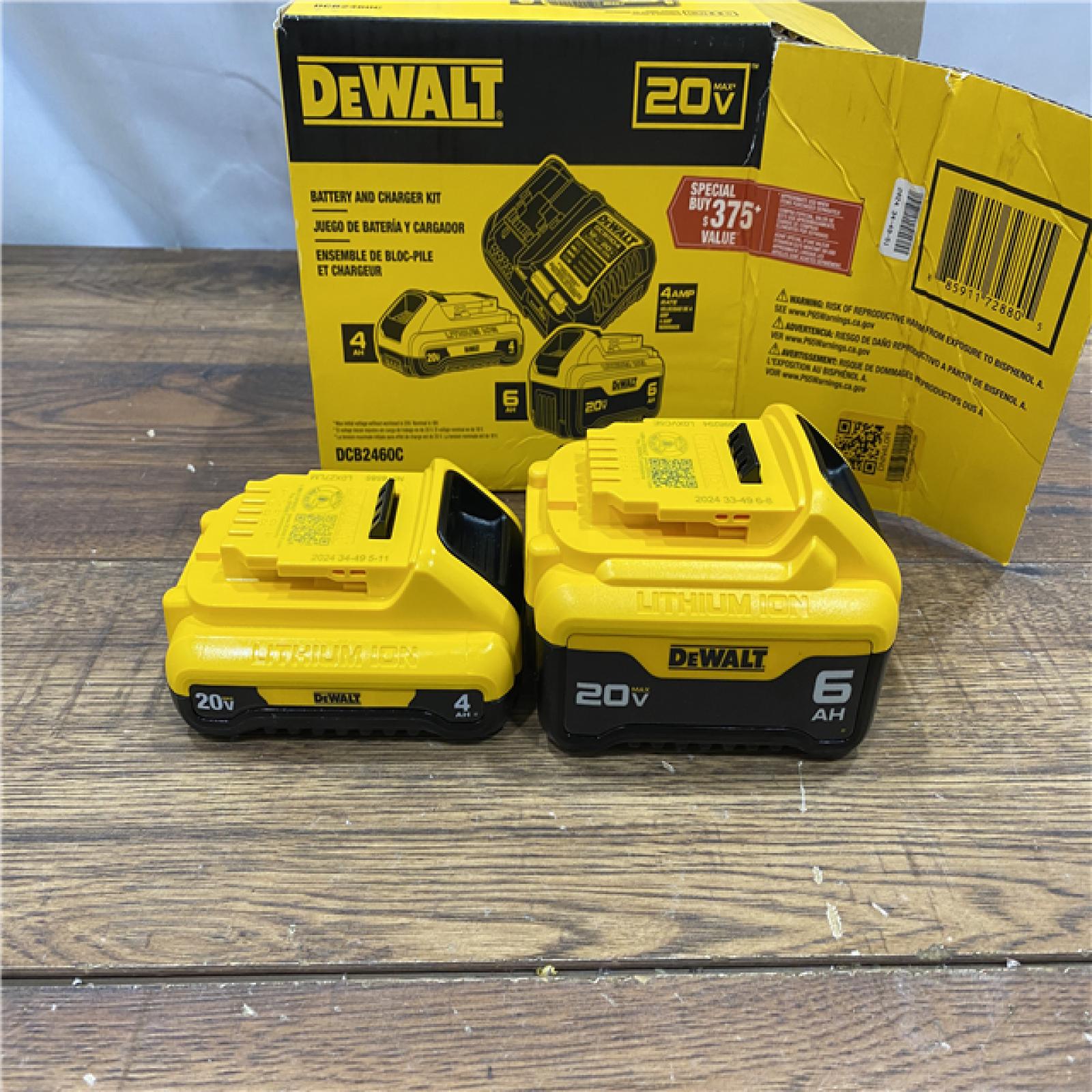 AS IS DEWALT 20V MAX Lithium-Ion 6.0Ah and 4.0Ah Battery and Charger Starter Kit