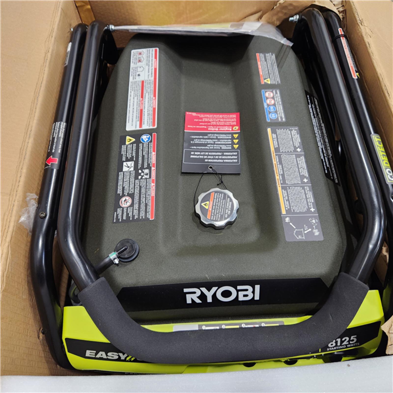 Dallas Location - As-Is RYOBI 6,500-Watt Gasoline Powered Portable Generator-Appears Like New Condition