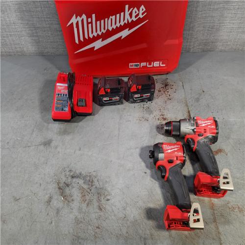 HOUSTON LOCATION - AS-IS Milwaukee M18 FUEL 18V Lithium-Ion Brushless Cordless Hammer Drill and Impact Driver Combo Kit (2-Tool) with 2 Batteries