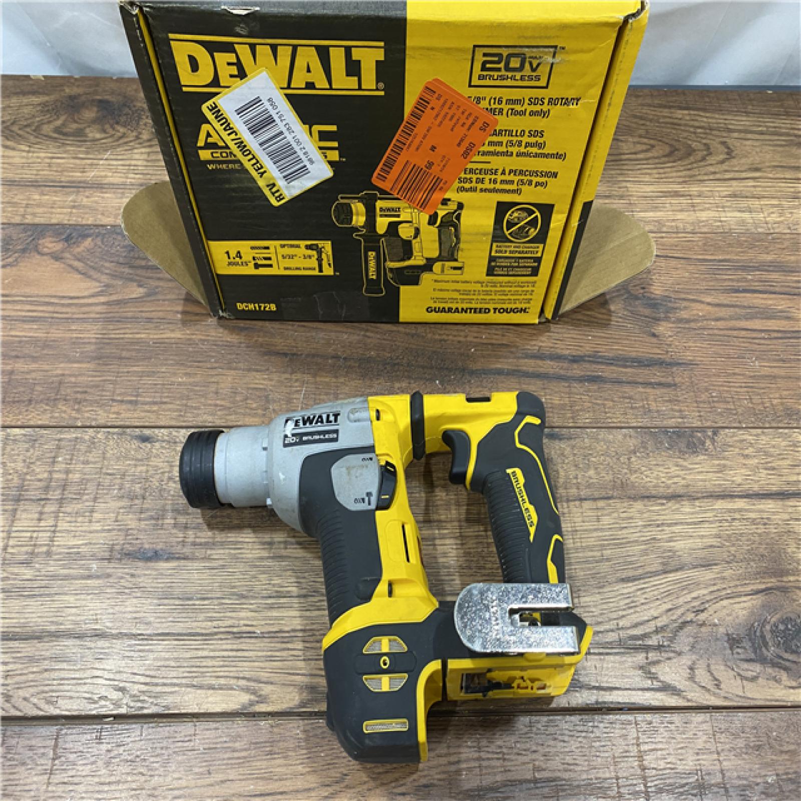 AS IS Dewalt DCH172B MAX Atomic 20V 5/8 Inch Brushless Cordless SDS Plus Rotary Hammer (Tool Only)