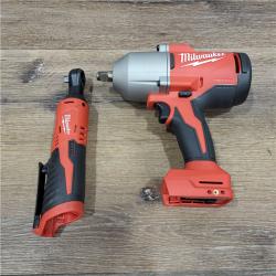 AS-IS M12/M18 12/18V Lithium-Ion Cordless 3/8 in. Ratchet and 1/2 in. High Torque Impact Wrench with Friction Ring Combo Kit