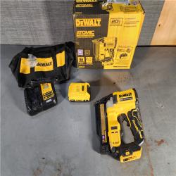 HOUSTON LOCATION - AS-IS DEWALT ATOMIC 20V MAX Lithium Ion Cordless 23 Gauge Pin Nailer Kit with 2.0Ah Battery and Charger