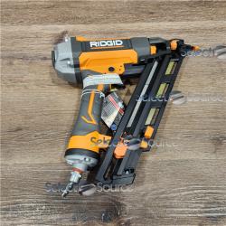 AS-IS Ridgid 15-Gauge 2-1/2 in. Angled Finish Nailer with CLEAN DRIVE Technology, Tool Bag and Sample Nails