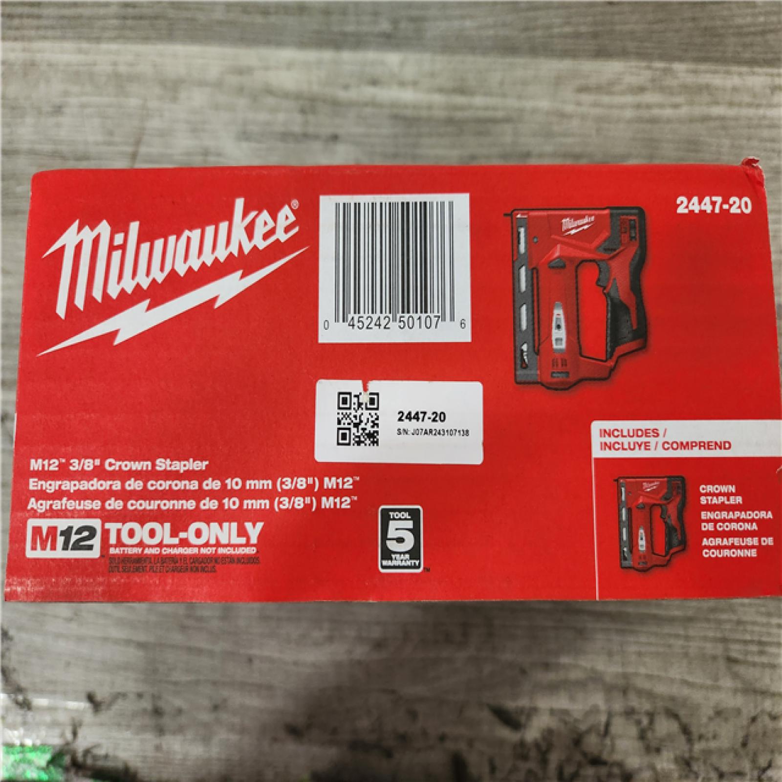 Phoenix Location NEW Milwaukee M12 12-Volt Lithium-Ion Cordless 3/8 in. Crown Stapler (Tool-Only)