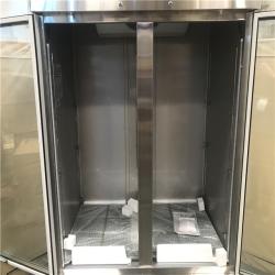 California AS-IS RIF-2D-GD Commercial Stainless-Steel Upright Freezer with Reach-in Self-Close Glass Doors 6 Storage Shelves Heavy-Duty Caster Wheels Frost-Free (DENTED)