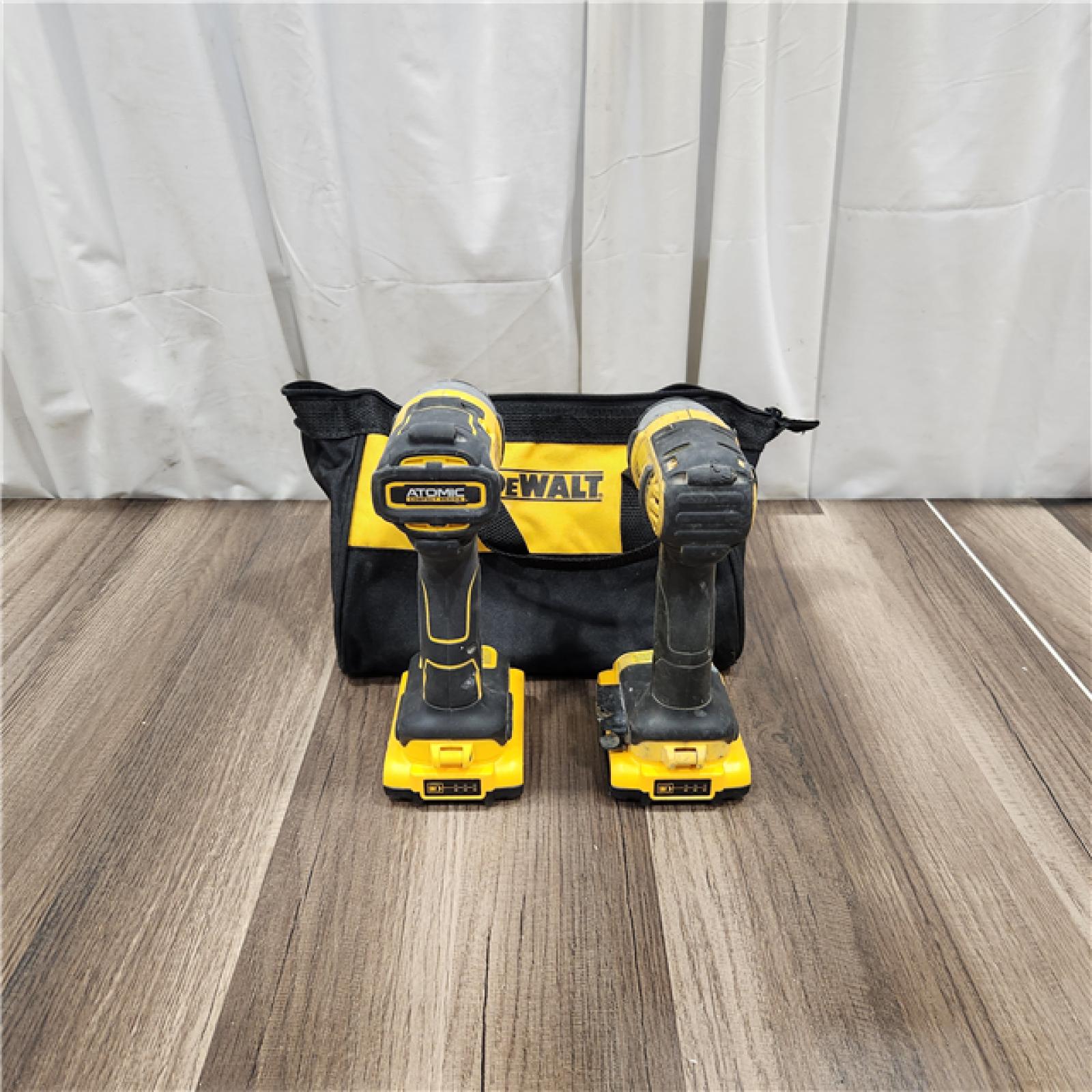 AS IS DEWALT ATOMIC 20-Volt MAX Lithium-Ion Cordless Combo Kit (2-Tool) with (2) 2.0Ah Batteries, Charger and Bag