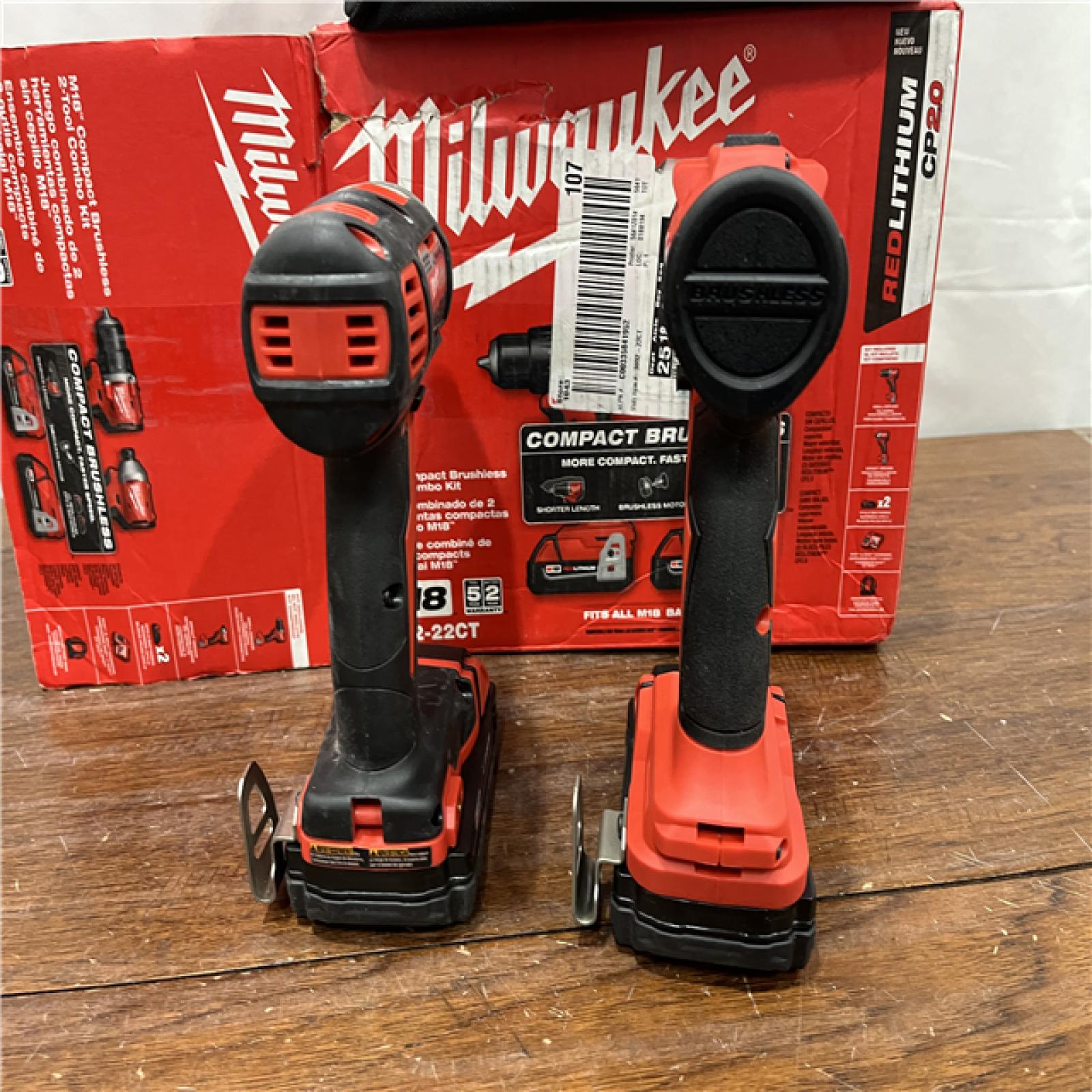 AS-IS Milwaukee M18 Compact Brushless 2-Tool Combo Kit