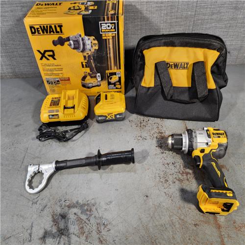 HOUSTON LOCATION - AS-IS DEWALT 20V XR Lithium-Ion Cordless Hammer Drill Kit with 8.0 Ah Battery, Charger and Kit Bag