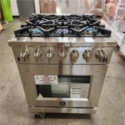 Phoenix Location Forno Capriasca 36 in. 5.36 cu. ft. Gas Range with 6 Gas Burners Oven in Stainless Steel