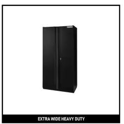 DALLAS LOCATION - Husky Extra Wide Heavy Duty Welded 20-Gauge Steel Freestanding Garage Cabinet in Black (42 in. W x 82 in. H x 24.6 in. D)