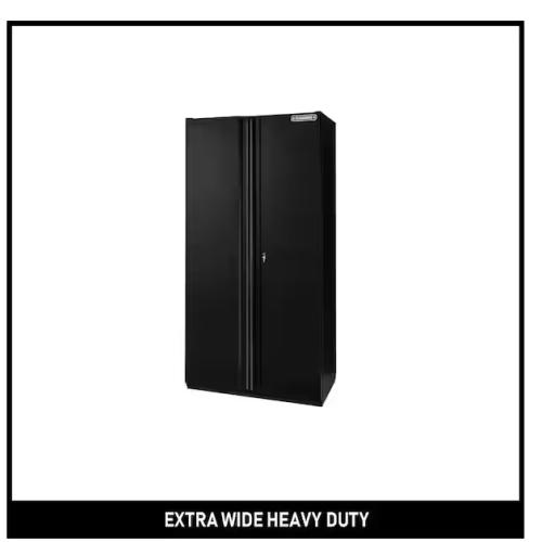 DALLAS LOCATION - Husky Extra Wide Heavy Duty Welded 20-Gauge Steel Freestanding Garage Cabinet in Black (42 in. W x 82 in. H x 24.6 in. D)