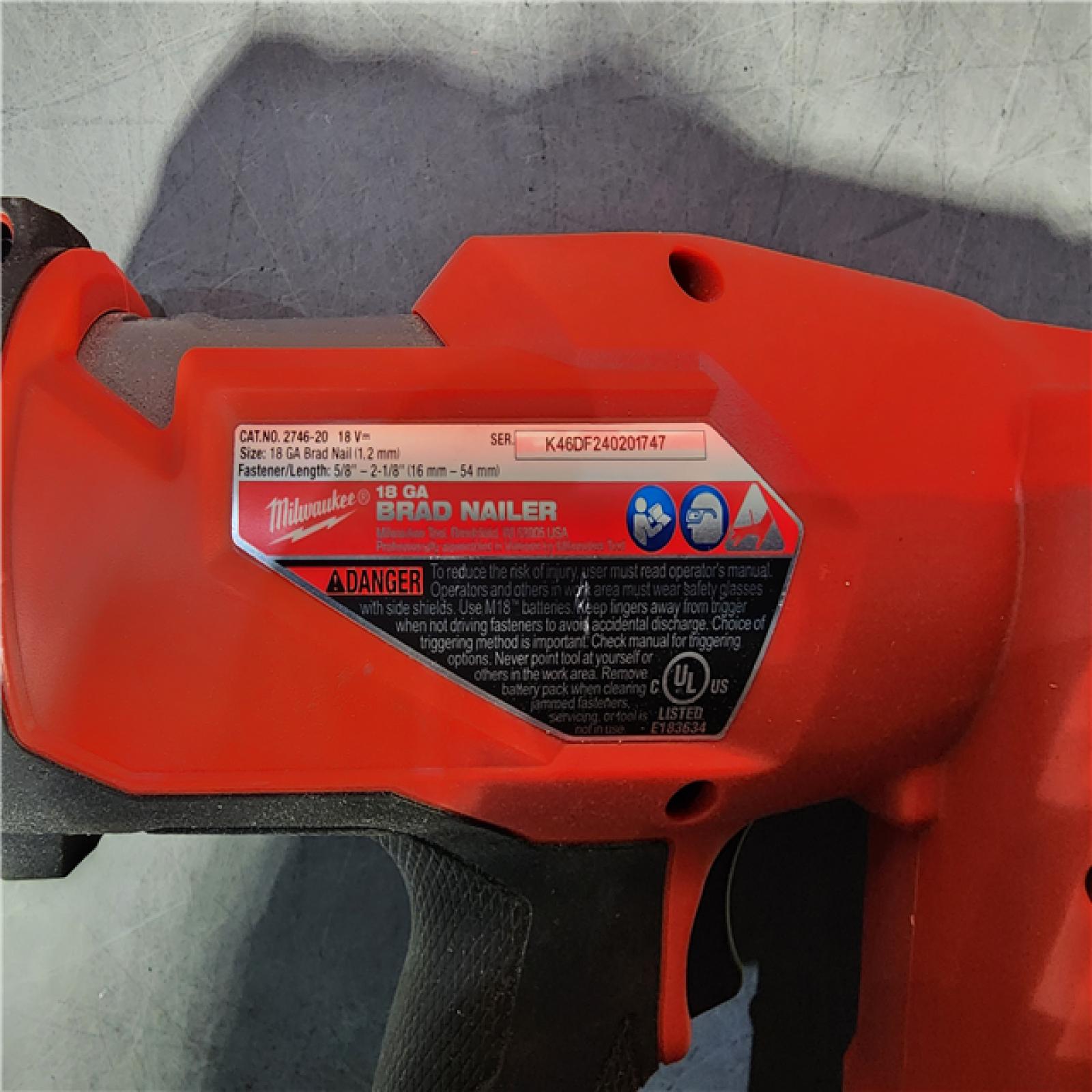 HOUSTON LOCATION - AS-IS Milwaukee M18 Fuel 18V Brushless 18-Gauge Brad Nailer 2746-20 (Bare Tool)