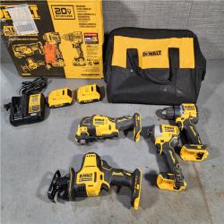 HOUSTON LOCATION - AS-IS DeWalt 20V MAX ATOMIC Cordless Brushless 4 Tool Combo Kit