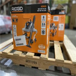 DALLAS LOCATION - RIDGID 6 Gallon 3.5 Peak HP NXT Shop Vac Wet Dry Vacuum with General Debris Filter, Locking Hose and Accessory Attachments- (3 UNITS)