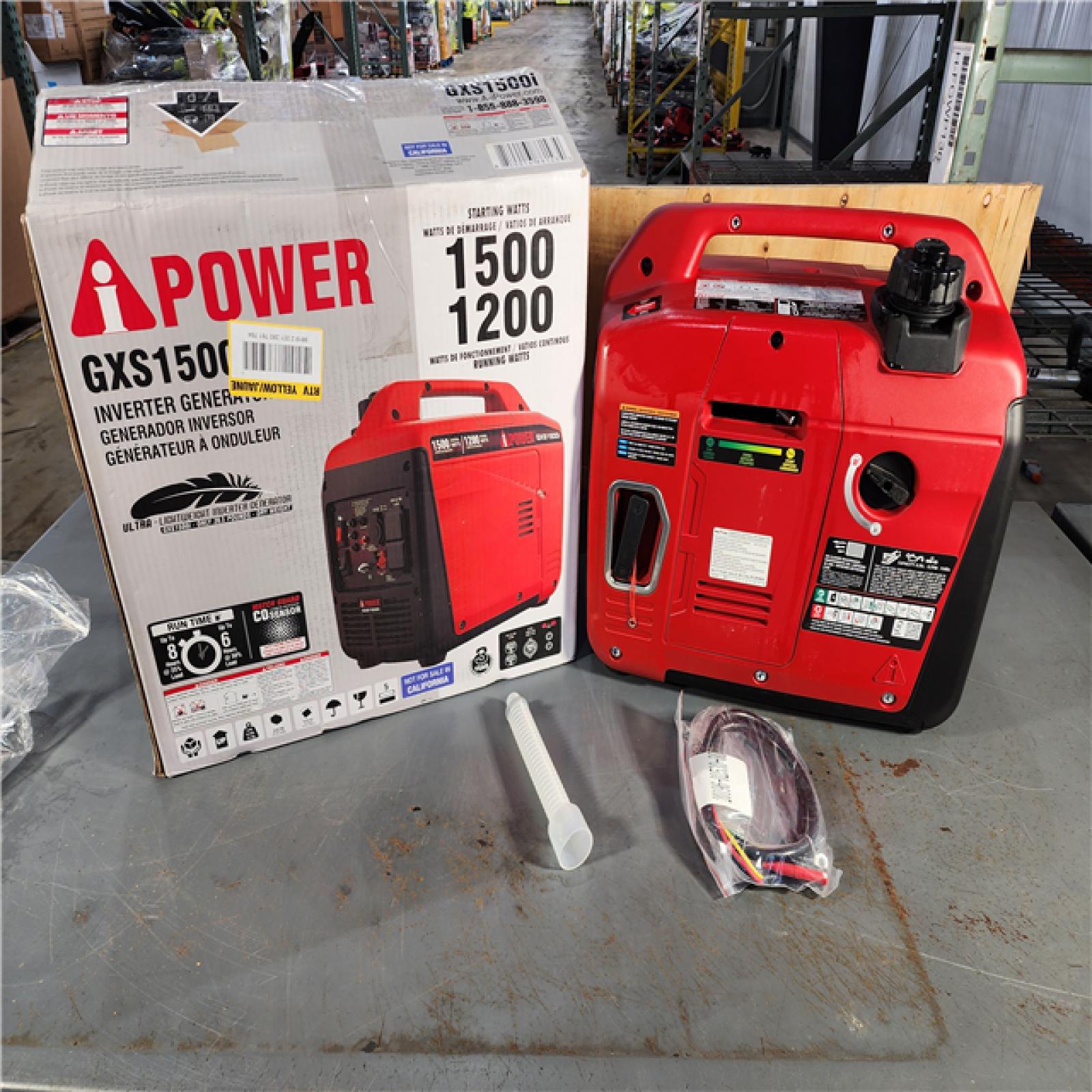 HOUSTON LOCATION - AS-IS 1500-Watt Recoil Start Gasoline Powered Ultra-Light Inverter Generator with 60cc OHV Engine and CO Sensor Shutdown