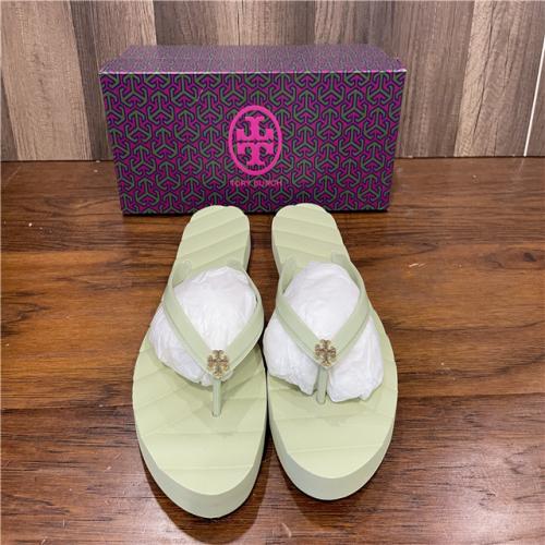 NEW! Tory Burch Kira Flip Flop - Pistachio/Gold SZ 9