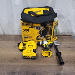 AS-IS DEWALT 20V XR Lithium-Ion Cordless Hammer Drill Kit with 8.0 Ah Battery, Charger and Kit Bag