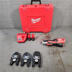 HOUSTON LOCATION - AS-IS (APPEARS LIKE NEW) Milwaukee M12 Force Logic Press Tool 1/2 in. to 1 in. Kit