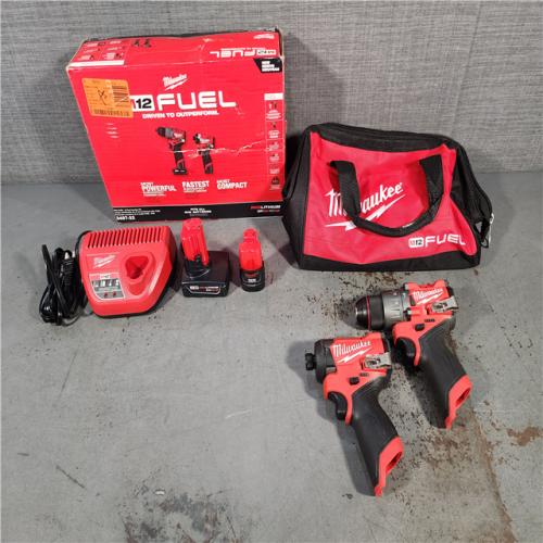 HOUSTON LOCATION - AS-IS Milwaukee 3497-22 12V Brushless Hammer Drill and Impact Driver Combo Kit