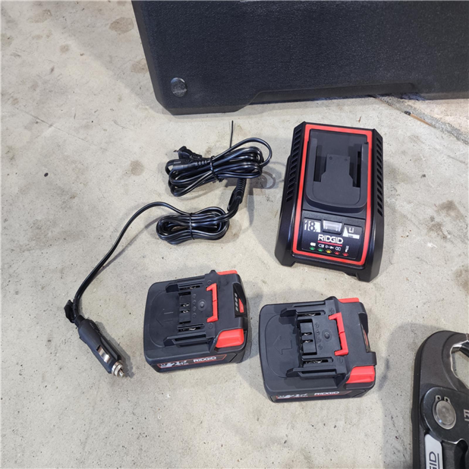 HOUSTON LOCATION - AS-IS (APPEARS LIKE NEW) RIDGID RP 351 Battery Kit W/ProPress Jaws, 1/2 to 2, 18V Li-Ion