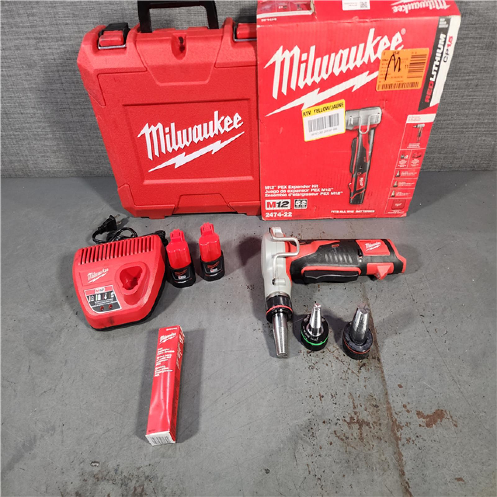 HOUSTON LOCATION - AS-IS M12 12-Volt Lithium-Ion Cordless PEX Expansion Tool Kit with (2) 1.5 Ah Batteries, (3) Expansion Heads and Hard Case