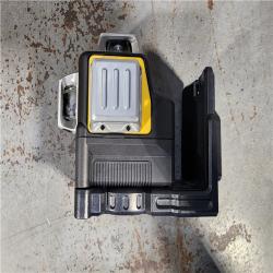 HOUSTON LOCATION - AS-IS DEWALT 12V MAX Lithium-Ion 100 Ft. Green Self-Leveling 3-Beam 360 Degree Laser Level with 2.0Ah Battery, Charger and Case