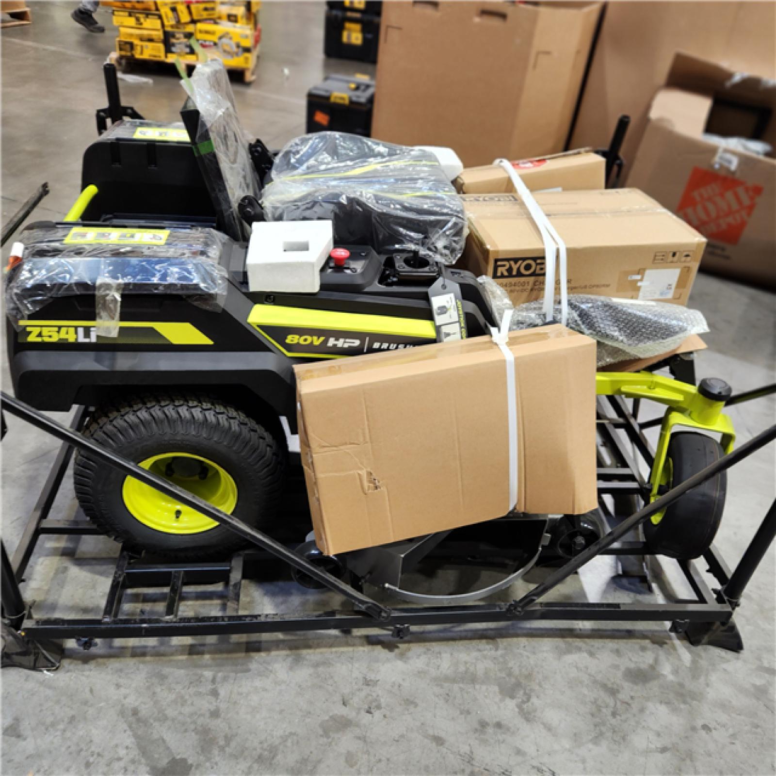 Dallas Location - As-Is RYOBI 80V HP Brushless 54 in. Battery Electric Cordless Zero Turn Riding Mower (3) 80V Batteries (4) 40V Batteries and Charger