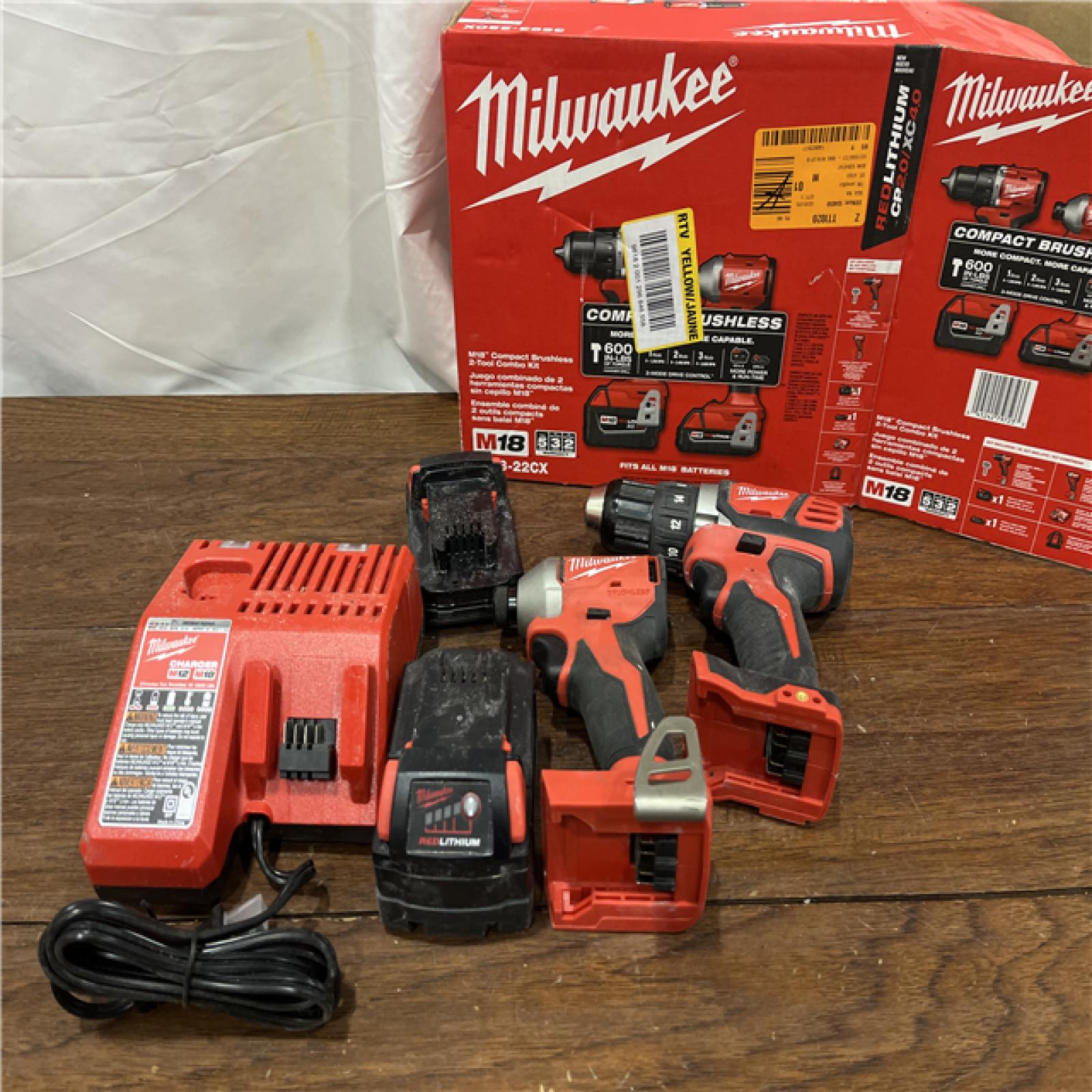 AS-ISMilwaukee M18 Compact Brushless 2-Tool Combo Kit