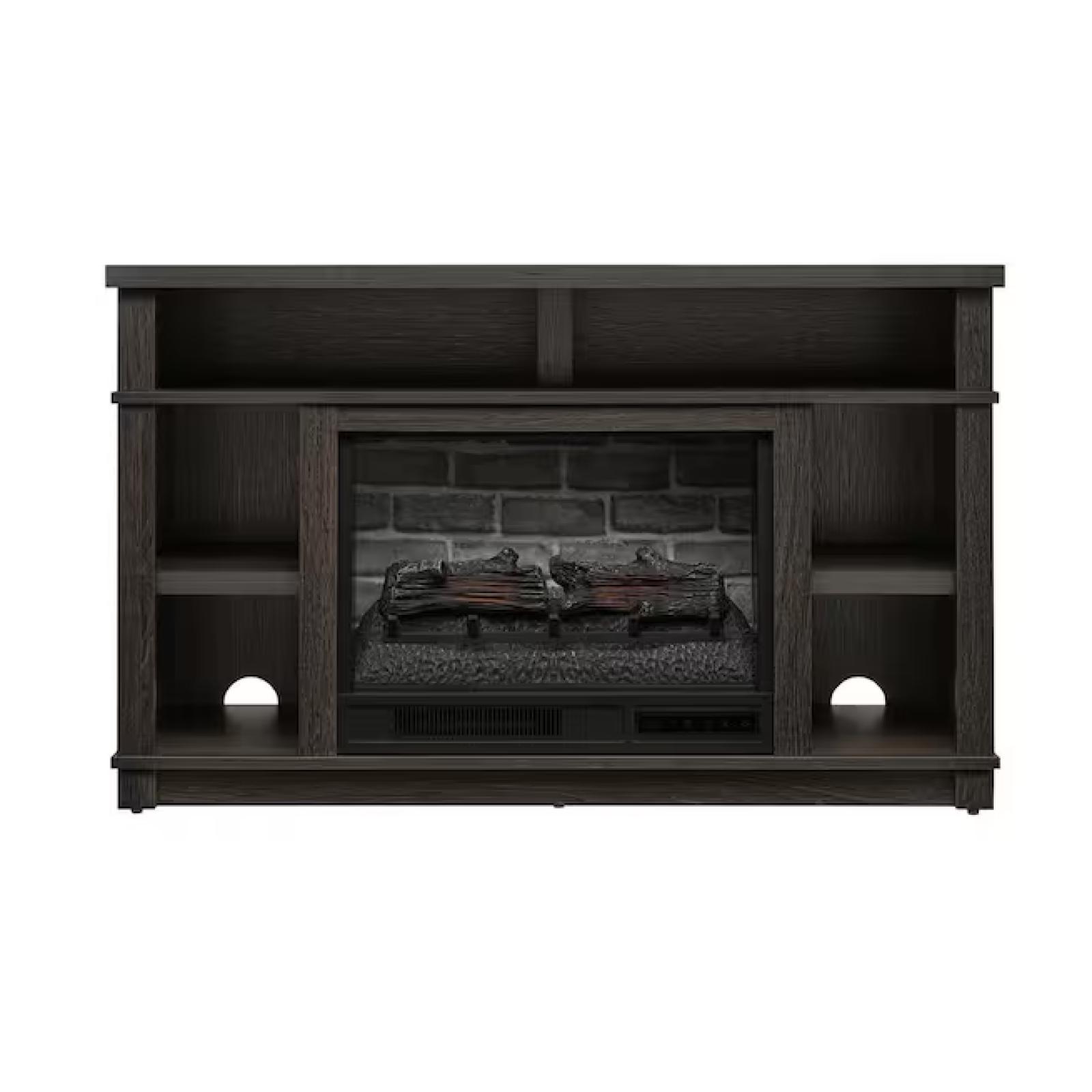 DALLAS LOCATION - StyleWell Maynard 48 in. Freestanding Electric Fireplace TV Stand in Cappuccino with Ash Grain PALLET -( 4 UNITS)