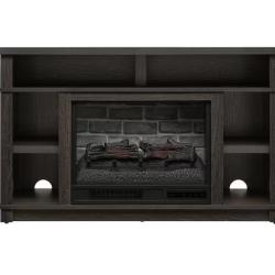 DALLAS LOCATION - StyleWell Maynard 48 in. Freestanding Electric Fireplace TV Stand in Cappuccino with Ash Grain PALLET -( 4 UNITS)