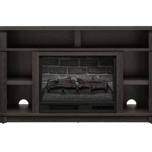 DALLAS LOCATION - StyleWell Maynard 48 in. Freestanding Electric Fireplace TV Stand in Cappuccino with Ash Grain PALLET -( 4 UNITS)