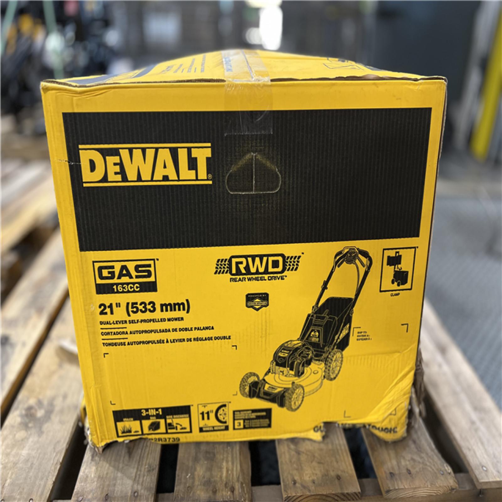 DALLAS LOCATION - DEWALT 21 in. 163cc Briggs and Stratton 725Exi Engine Rear Wheel Drive 3-in-1 Gas Self Propelled Walk Behind Lawn Mower