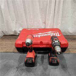 AS IS Milwaukee 2904-22 Hammer Drill Driver Kit with Batteries  Charger & Tool Case  Red