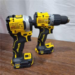 AS-IS DEWALT 20V MAX XR Hammer Drill and ATOMIC Impact Driver 2 Tool Cordless Combo Kit with (2) 4.0Ah Batteries, Charger, and Bag