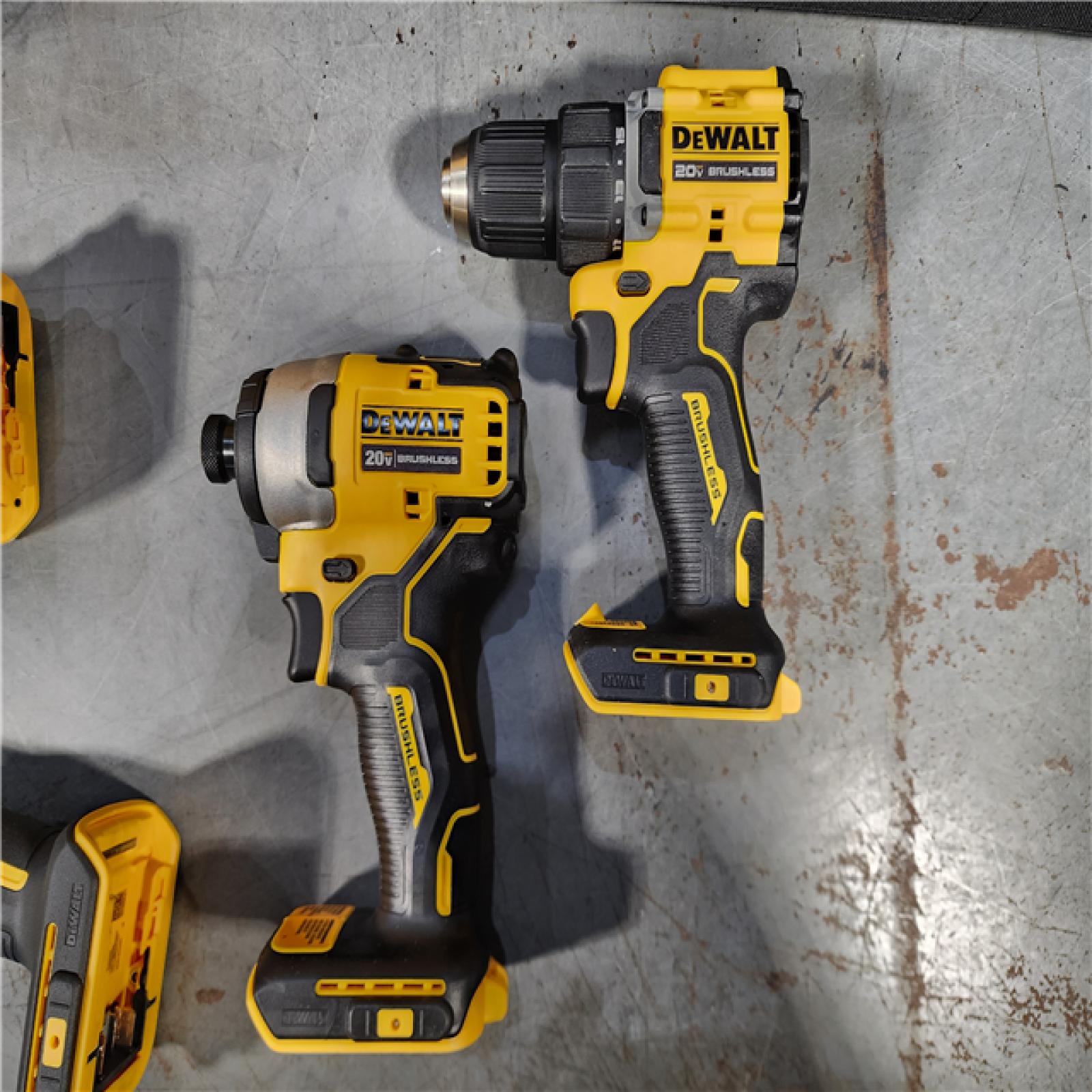 HOUSTON LOCATION - AS-IS (APPEARS LIKE NEW) DeWalt 20V MAX ATOMIC Cordless Brushless 4 Tool Combo Kit