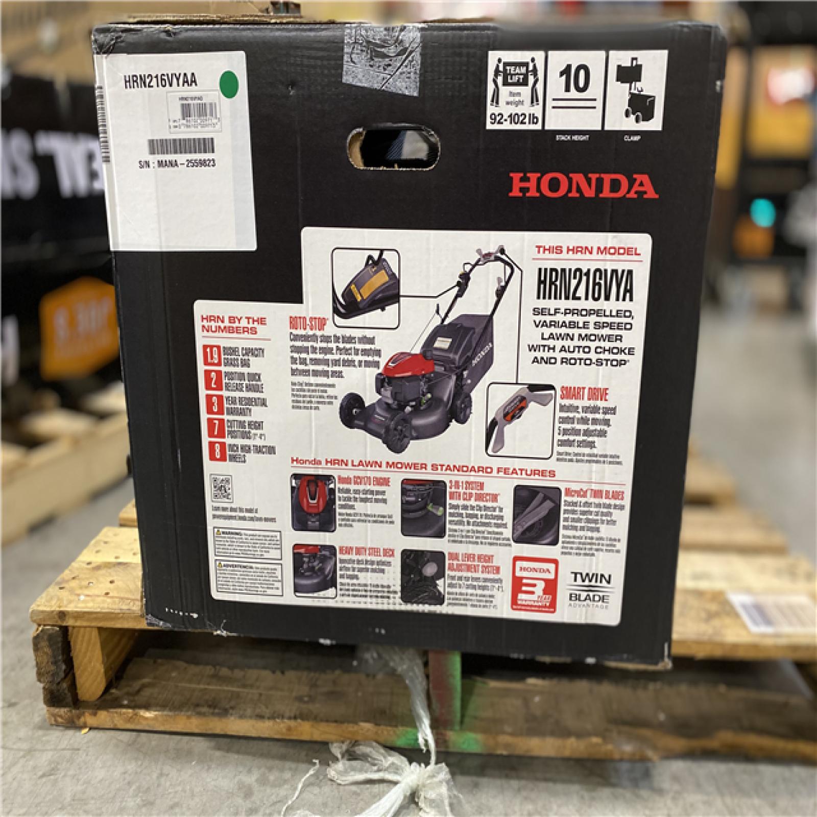 DALLAS LOCATION - Honda 21 in. 3-in-1 Variable Speed Gas Walk Behind Self Propelled Lawn Mower with Blade Stop