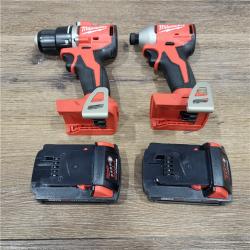 AS-IS M18 18V Lithium-Ion Brushless Cordless Compact Drill/Impact Combo Kit (2-Tool) W/(2) 2.0 Ah Batteries, Charger & Bag