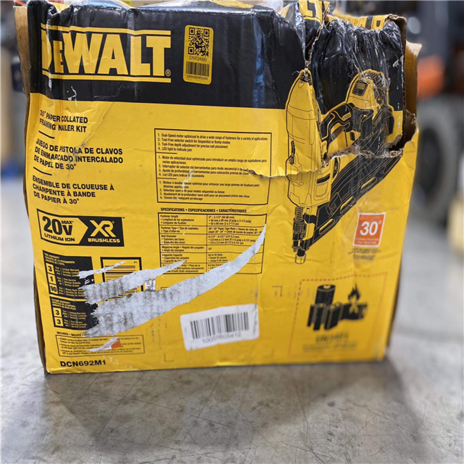 LIKE NEW! - DEWALT 20V MAX XR Lithium-Ion Cordless Brushless 2-Speed 30° Paper Collated Framing Nailer with 4.0Ah Battery and Charger