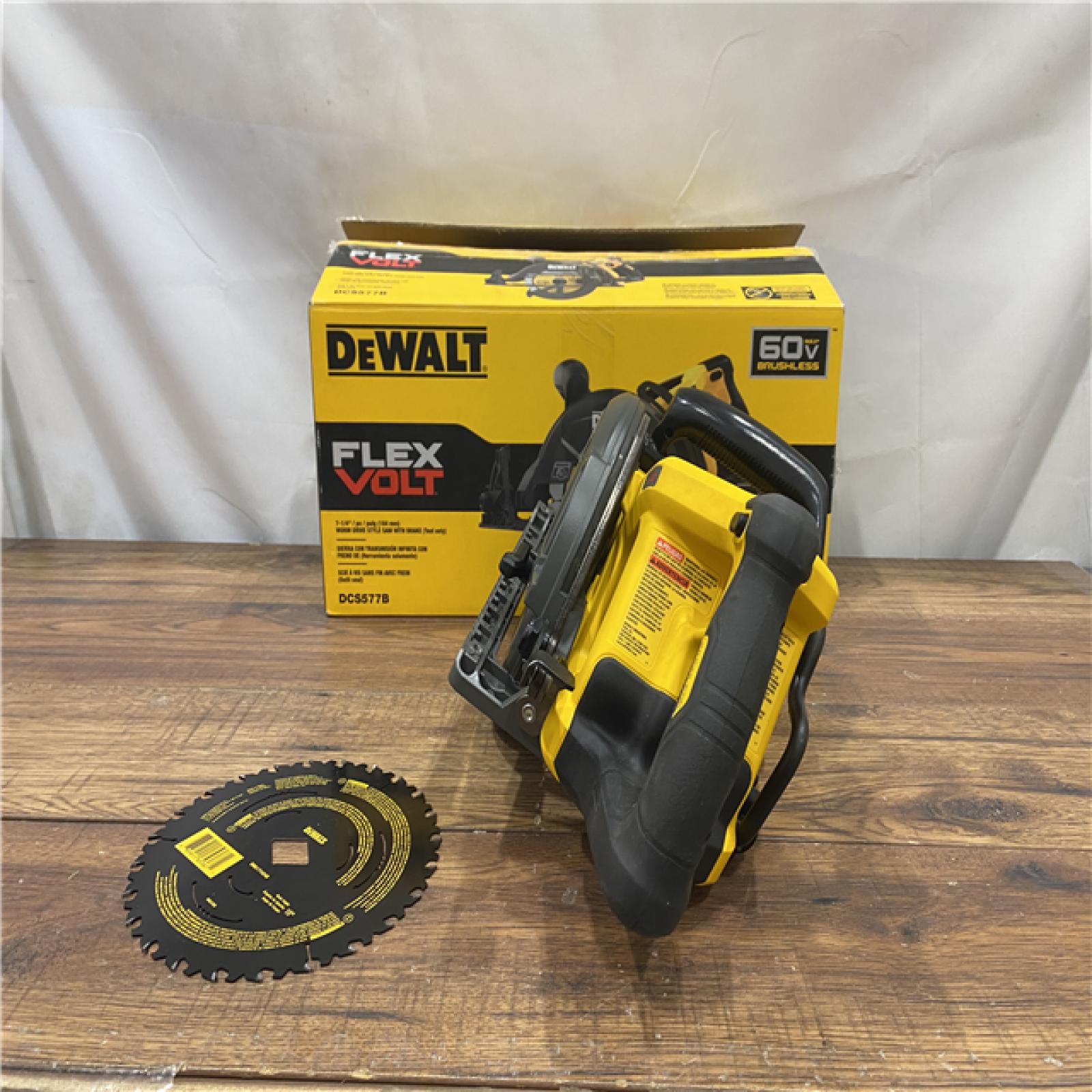 AS IS DEWALT FLEXVOLT 60V MAX Cordless Brushless 7-1/4 in. Wormdrive Style Circular Saw (Tool Only)